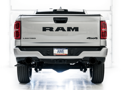 AWE Tuning 25+ RAM 1500 3.0TT 0FG Cat-Back Touring Exhaust - Diamond Black Tips