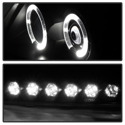 Spyder Ford F150 97-03 Projector - LED Halo Amber Reflector LED Blk Smke PRO-YD-FF15097-1P-AM-BSM