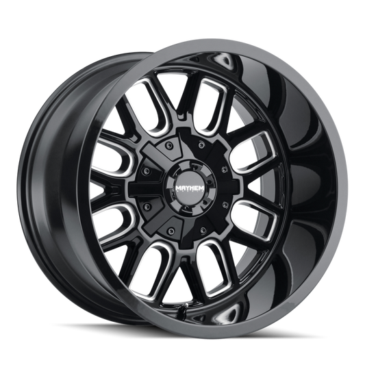 Mayhem 8107 Cogent 18x9 / 8x165.1 BP / 0mm Offset / 130.8mm Hub Gloss Black Milled Wheel