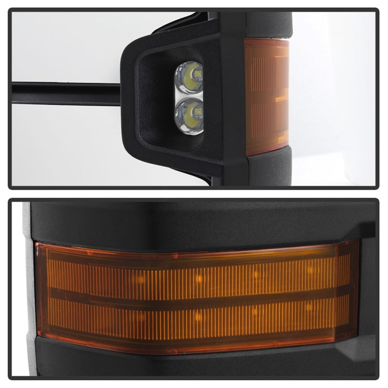 xTune Chevy Silverado 99-02 G2 Heated Amber LED Signal Telescoping Mirrors MIR-CS99S-G2-PWH-AM-SET