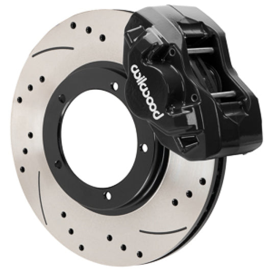 Wilwood 84-89 Porsche 911 D45 11.10in. Front Brake Kit w/ Flex Lines - Drilled Rotors (Black)