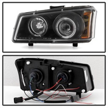 Spyder Chevy Silverado 1500 03-06 Projector LED Halo LED Amber Reflector Blk PRO-YD-CS03-AM-BK