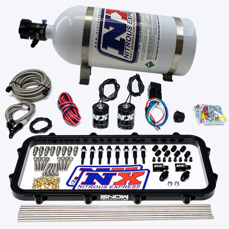 Nitrous Express Holley Hi-Ram Dry Direct Port Plate Nitrous System w/ 15lbs Bottle