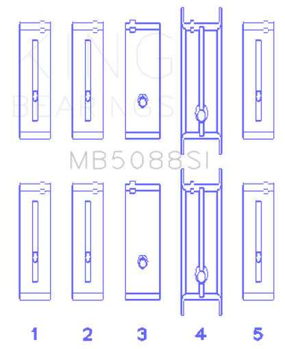 King Engine Bearings Chevrolet/Isuzu Ohv Ln2 (Size +0.50mm) Main Bearing Set