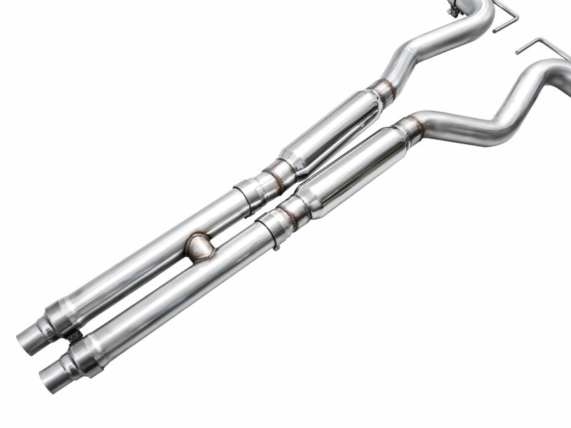 AWE 2024 Ford Mustang GT Fastback S650 RWD SwitchPath Cat-Back Exhaust w/ Quad Chrome Silver Tips