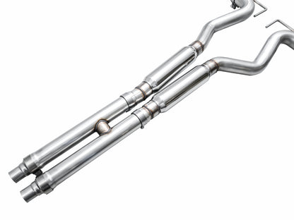 AWE 2024 Ford Mustang GT Fastback S650 RWD SwitchPath Cat-Back Exhaust w/ Quad Chrome Silver Tips