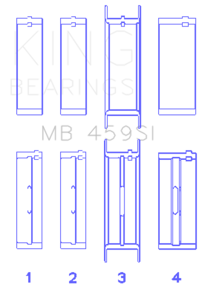 King Engine Bearings Ford V-6 183. (Size +0.25mm) Main Bearing Set