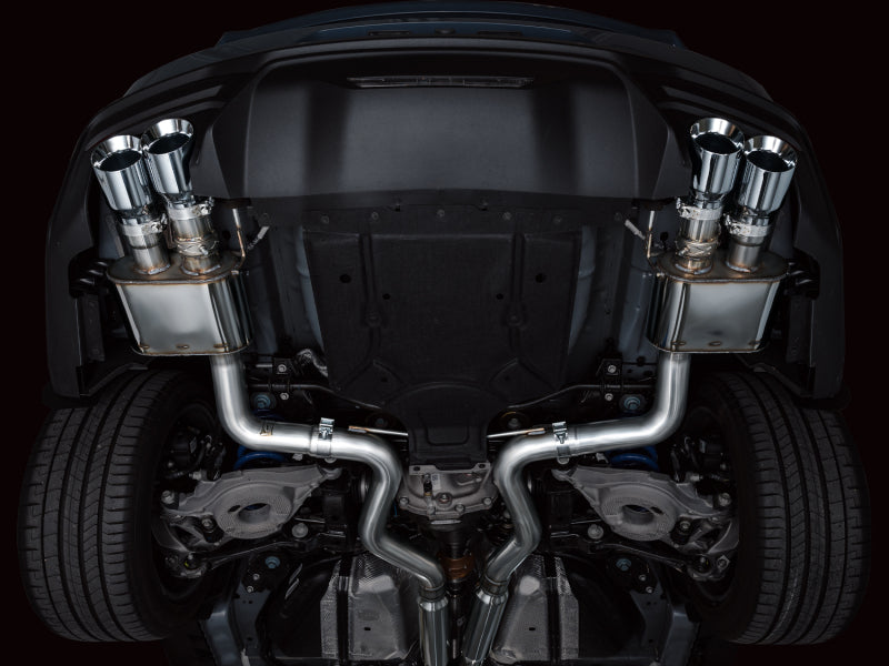 AWE 2024 Ford Mustang GT Fastback S650 RWD SwitchPath Cat-Back Exhaust w/ Quad Chrome Silver Tips