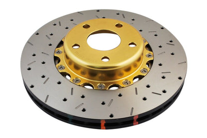 DBA 02-10 WRX / 13+ FR-S / 13+ BRZ Premium Front Drilled & Slotted 5000 Series Rotor w/ Gold Hat