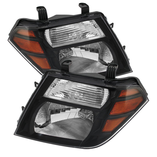 xTune Nissan Pathfinder 08-11 Amber Crystal Headlights Black HD-JH-NP08-AM-BK