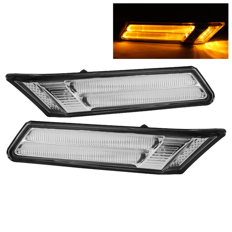 xTune Porsche 911 997 05-07 Side Marker Light Amber LED Clear SML-ON-P99705-AMLED-C