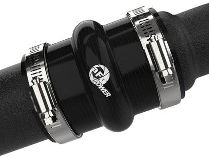 aFe BladeRunner 2in to 2-1/2in Aluminum Hot Charge Pipe Black Ford F-150 24-26 V6-2.7L (tt)