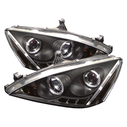 Spyder Honda Accord 03-07 Projector Headlights LED Halo Amber Reflector LED Blk PRO-YD-HA03-AM-BK