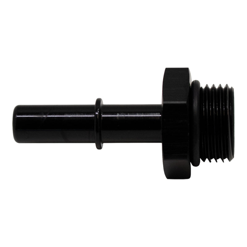 DeatschWerks 8AN ORB Male to 3/8in Male EFI Quick Connect Adapter - Anodized Matte Black