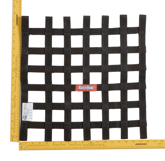 RaceQuip Black 18 X 18 SFI Ribbon Net