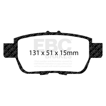 EBC 09-14 Acura TL 3.5 Redstuff Rear Brake Pads
