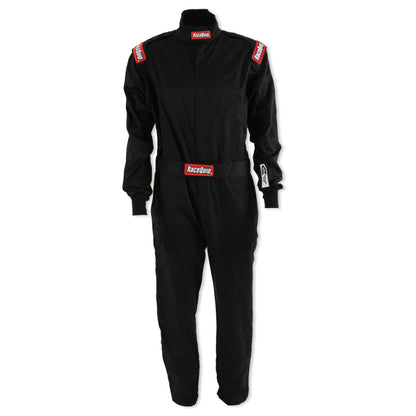 RaceQuip Black Chevron-1 Suit - SFI-1 XL