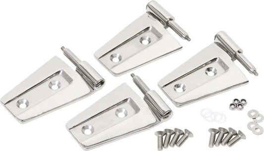 Kentrol 07-18 Jeep Wrangler JK Door Hinge Set 4 Pieces 2 Door - Polished Silver