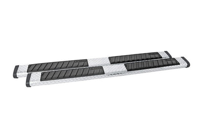Dee Zee Universal Tubes - 6In Oval - Black Tread Aluminum (CrewCab)