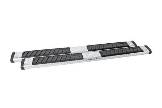 Dee Zee Universal Tubes - 6In Oval - Black Tread Aluminum (CrewCab)