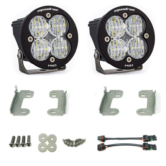 Baja Designs 07-09 Wrangler JK w/OE Bumper Squadron R Pro Fog Pocket Kit - Clear