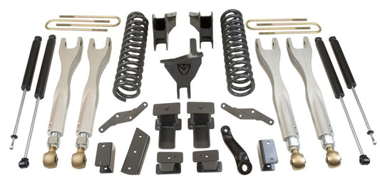 MaxTrac 17-19 Ford F-250/350 4WD 4in/1in MaxPro Coil Lift Kit w/4-Link Arms & MaxTrac Shocks