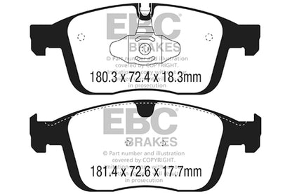 EBC 2016+ Volvo XC60 2.0L Turbo T5 Redstuff Front Brake Pads