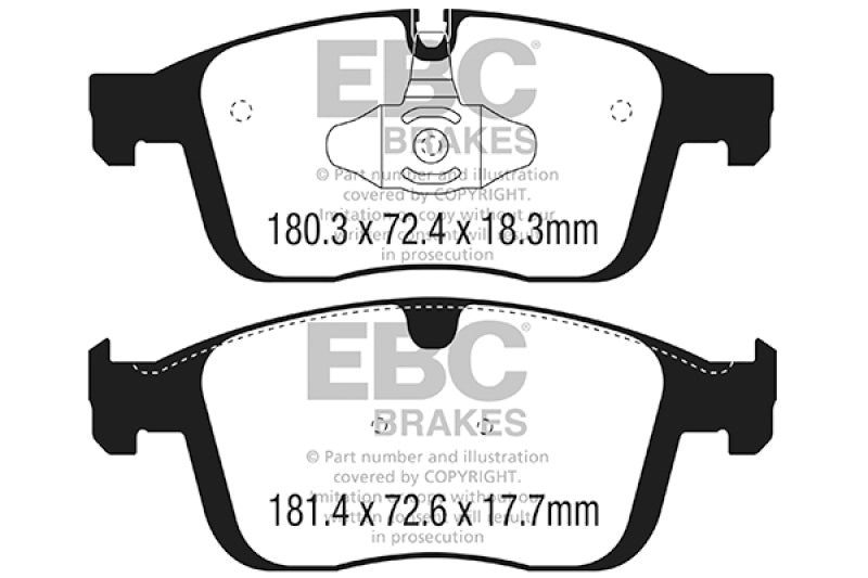 EBC 2016+ Volvo XC60 2.0L Turbo T5 Yellowstuff Front Brake Pads
