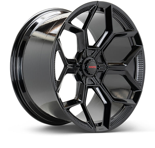 Vossen x Novitec NL5-5L 21x12.5in - 5x112 BP - ET43 - Gloss Black Lamborghini Huracan Rear Wheel