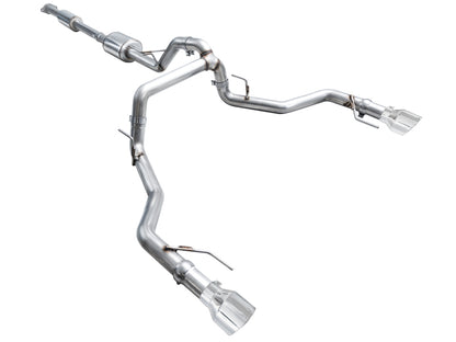 AWE Tuning 2021+ Ford F150 Tremor w/ Bumper Cutouts 0FG Resonated Cat-Back w/ Chrome Silver Tips