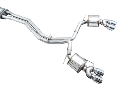 AWE Tuning 19-23 Audi C8 S6/S7 2.9T V6 AWD Touring Edition Exhaust - Chrome Silver Tips