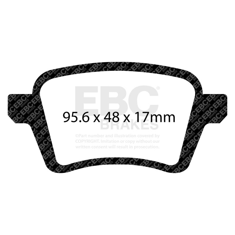 EBC 13+ Fiat 500L 1.4 Turbo Redstuff Rear Brake Pads