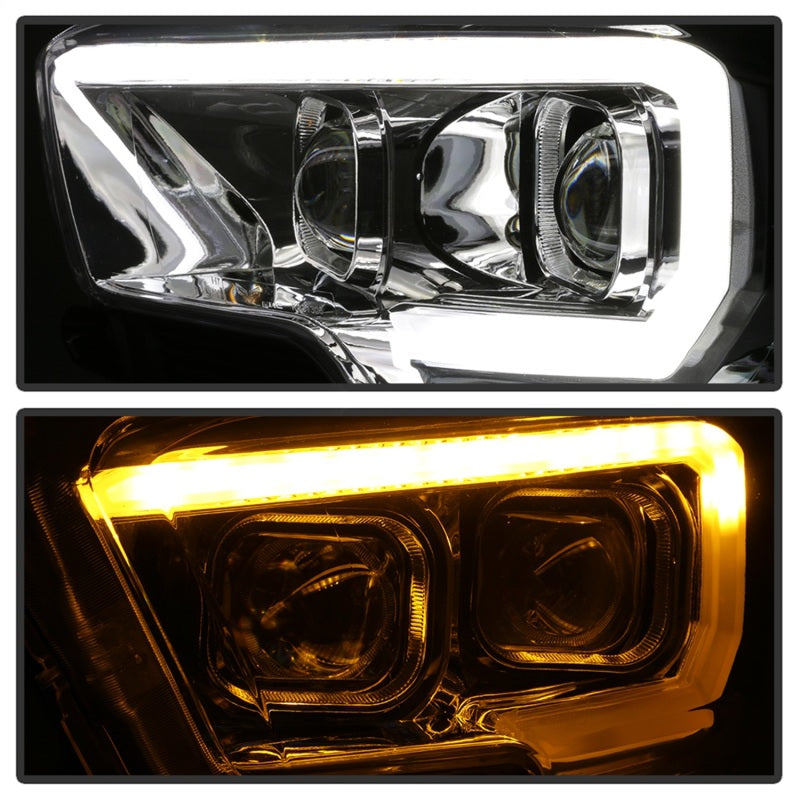 xTune 16-18 Toyota Tacoma SR/SR5 DRL Projector Headlights w/Turn Signal - Chrm (PRO-JH-TTA16-SR-C)