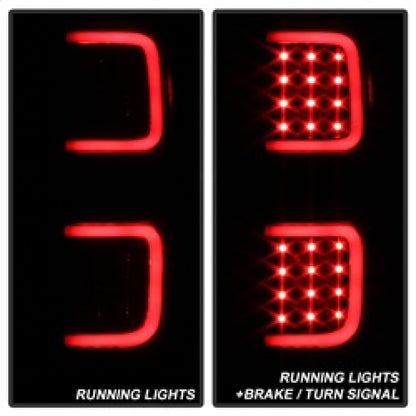 xTune Ford F150 09-14 LED Tail Lights - Black ALT-ON-FF15009-LBLED-BSM