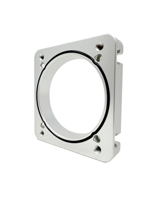 Torque Solution 06-21 Subaru STI EJ Big Bore Manifold Big Bore 76mm Throttle Body Adapter - Silver