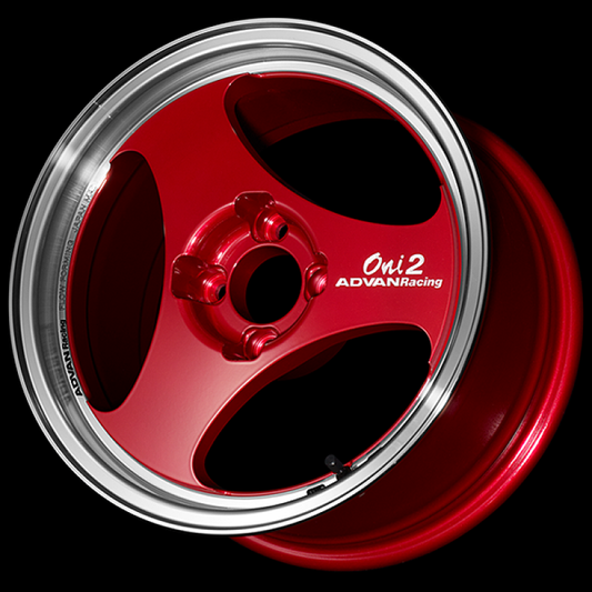 Advan ONI2 15x7.0 / +42 Offset / 4x100 / 63mm Bore / Machining and Racing Candy Red