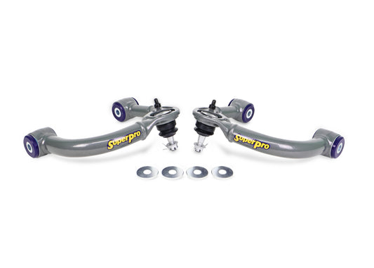 SuperPro 05-23 Toyota Tacoma 4WD Front Upper Fixed Offset Control Arm Set - Gun Metal