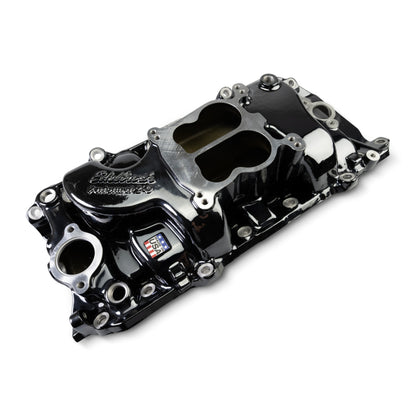 Edelbrock 65-90 BB Chevy Oval Port Heads Performer 2-O Manifold - Black Plasma