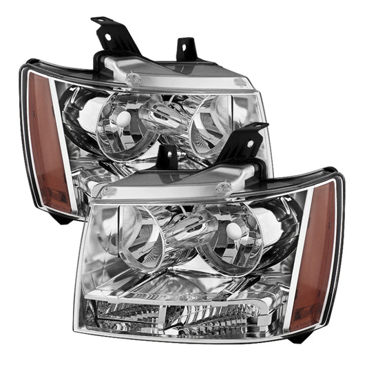 Xtune Chevy Suburban 1500/2500 07-14 Crystal Headlights Chrome HD-JH-CSUB07-AM-C