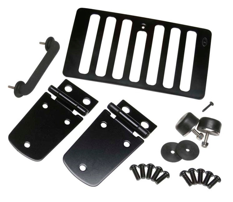 Kentrol 98-06 Jeep Wrangler TJ Hood Kit Without Hood Catch - Powdercoat Black