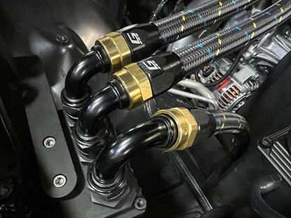 GReddy AN10 60 DEGREE HOSE END SWIVEL BLACK/GOLD ANODIZED
