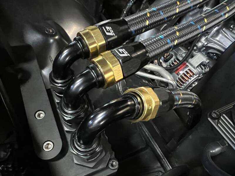 GReddy AN16 180 DEGREE HOSE END SWIVEL BLACK/GOLD ANODIZED