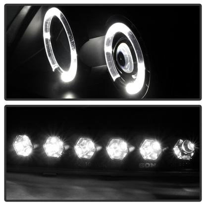 Spyder Ford F150 97-03 Projector - LED Halo Amber Reflector LED Blk Smke PRO-YD-FF15097-1P-AM-BSM