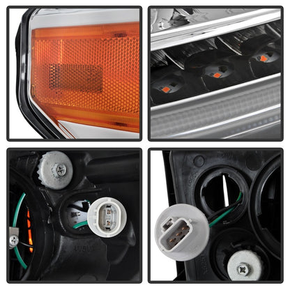 xTune 14-17 Toyota Tundra DRL LED Light Bar Projector Headlights - Chrome (PRO-JH-TTU14-LB-C)