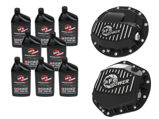 aFe Power Front/Rear Diff Cover Kit w/ Oil 13-18 Dodge L6 Trucks (AAM 9.25-12 & AAM 11.5/12-14)