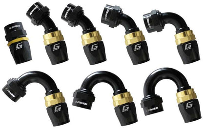 GReddy AN16 180 DEGREE HOSE END SWIVEL BLACK/GOLD ANODIZED