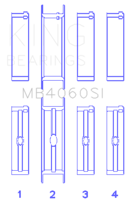 King Engine Bearings Chrysler Caravan 201Ci V6 Ohv (Size +0.75mm) Main Bearing Set