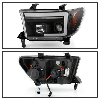 Spyder 07-09 Toyota Tundra Projector Headlights - Black (PRO-YD-TTU07V3PL-SEQ-BK)