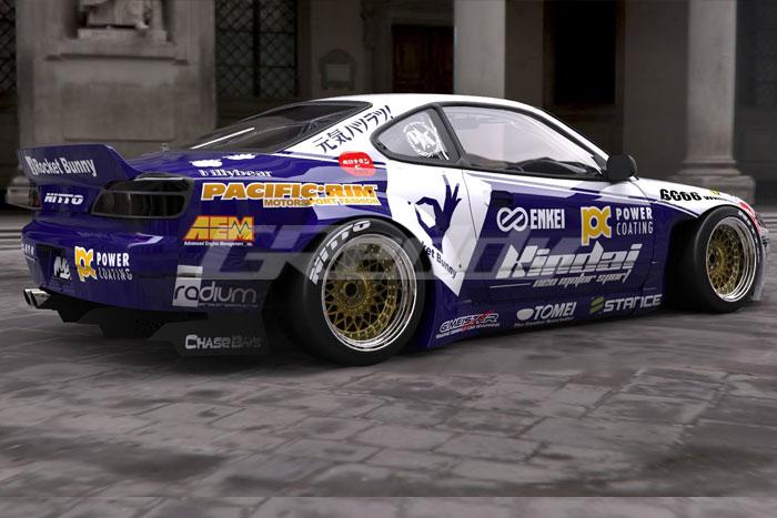 GReddy X Rocket Bunny S15 Rear Fenders for 1999-2002 Nissan Silvia