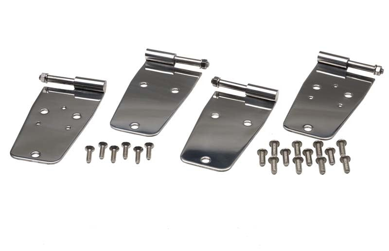 Kentrol 76-93 Jeep CJ/Wrangler YJ Door Hinge Set 4 Pieces - Polished Silver